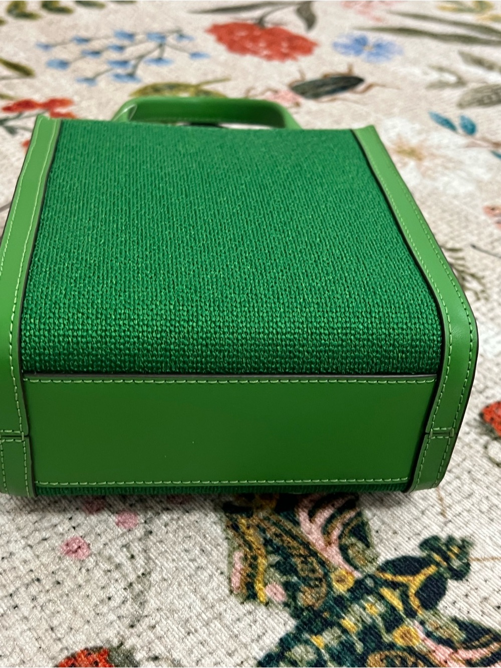 NWT Kate Spade NY Manhattan Floral Appliqué Green Mini Tote Bag - Picture 10 of 14